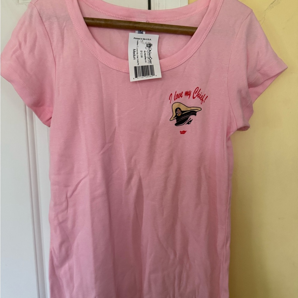 Ella Pink Short Sleeve Tee Casual Cotton Blend
